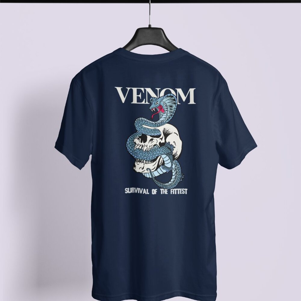 Navy blue unisex T-shirt 100% soft cotton.